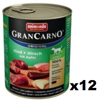 Animonda Dog GranCarno Adult Rind, Hirsch mit Apfel 12x800g