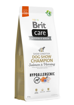 BRIT CARE Dog Hypoallergenic Dog Show Champion Salmon & Herring 12kg + BRIT CARE Dog Dental Stick Immuno -5% billiger!!!