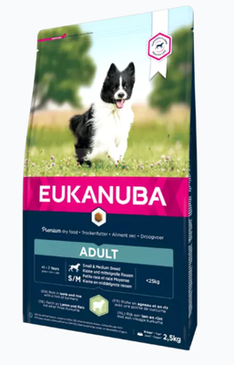 EUKANUBA Adult Small&Medium Breed Rich In Lamb & Rice 12kg+Überraschung für den Hund