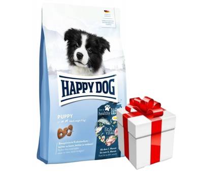 HAPPY DOG Fit&Vital Puppy Trockenfutter für Welpen, 1-6 Monate, 10 kg + Überraschung für den Hund