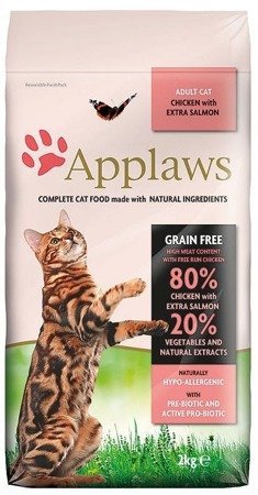 Applaws trockenes Katzenfutter 2kg - mit Huhn und Lachs + Überraschung für die Katze