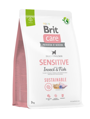 BRIT CARE Sustainable Sensitive Insect & Fish 3kg+ Überraschung für den Hund