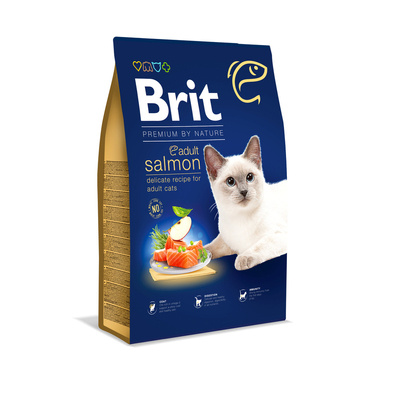 BRIT Premium By Nature Adult Cat Salmon 8kg+ Überraschung für die Katze