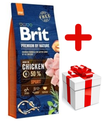BRIT Premium By Nature Sport 15kg + Überraschung für den Hund