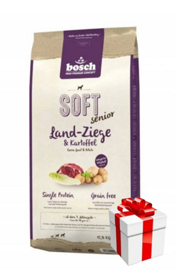 Bosch Soft Senior Land-Ziege & Kartoffel 12,5 kg+ Überraschung für den Hund