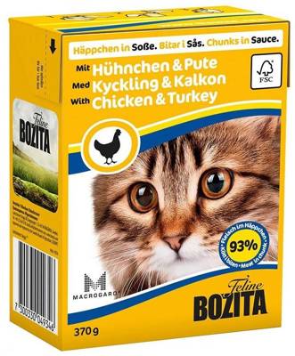 Bozita Feline Häppchen in Soße, Hühnchen & Pute 370g