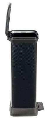 CURVER  Mülleimer Deco Bin Metallics, schwarz, aus Kunststoff, geruchssicher, 50 Liter