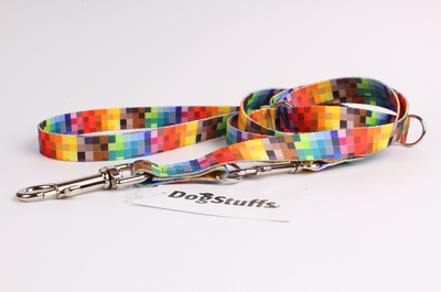 DogStuffs Verstellbare Leine - Pixels 25mm/220cm