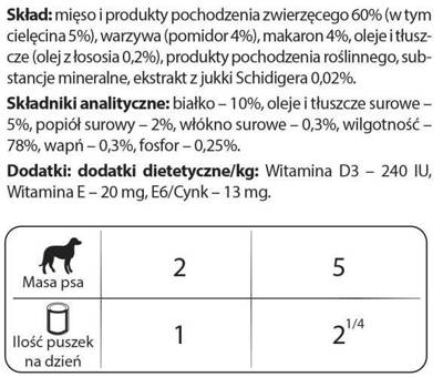 Dolina Noteci PREMIUM für Hunde kleiner Rassen mit Kalbstomaten und Nudeln 12x185 g