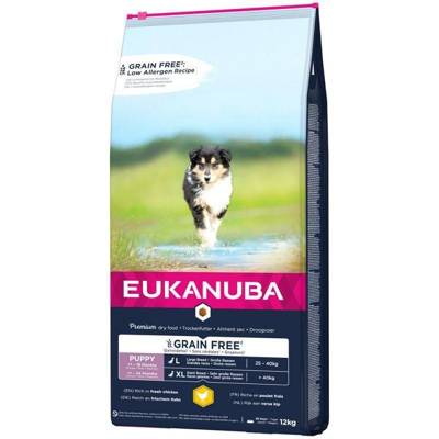 EUKANUBA Puppy Chicken L/XL Grain Free 12kg + Überraschung für den Hund