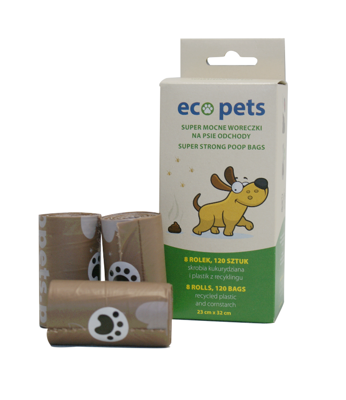 Eco Pets Bio-Kotsäcke 120 Stück ( 8x15 Stück ) 