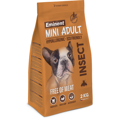 Eminent Mini Adult Insect 26/16  Trockenfutter für Mini-Hunde auf Insektenprotein 2 x 2kg