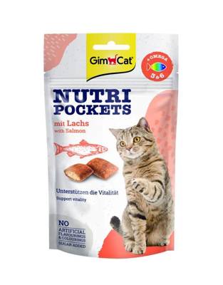 GIMCAT NUTRI POCKETS Lachs Snack mit Omega 3&6 60g