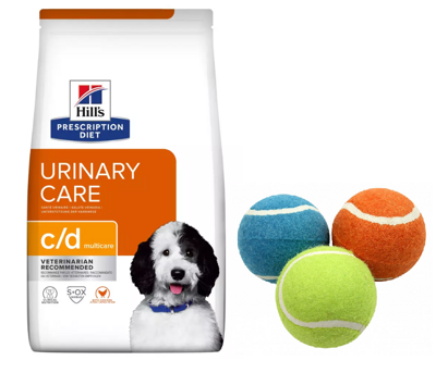 HILL'S PD Prescription Diet Canine c/d Urinary Care 12kg + Schwimmender Tennisball 1 Stück GRATIS!