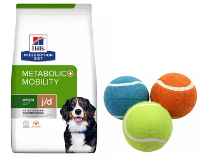 Hill's Prescription Diet Metabolic + Mobility Canine - 12 kg + Schwimmender Tennisball 1 Stück GRATIS!