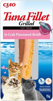 INABA Thunfischfilet für Katzen - Thunfisch in Krabbenbrühe 15g