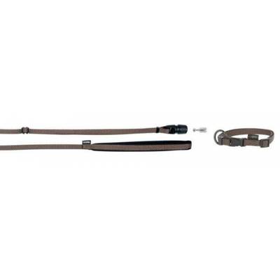 KERBL GoLeyGo Set, Halsband + Bandleine mit Adapter 15mm x 29-45cm, 1cm x 1,4-2m, braun, S, max.15kg