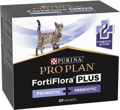 PRO PLAN FortiFloraPRO (symbiotische Wirkung) Probiotische Ergänzung für Katzen 30x1,5g