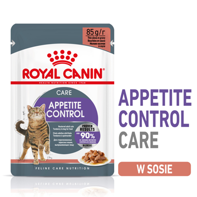 ROYAL CANIN Appetite Control 12x85g Nassfutter in Sauce für ausgewachsene, sterilisierte, futterhungrige Katzen