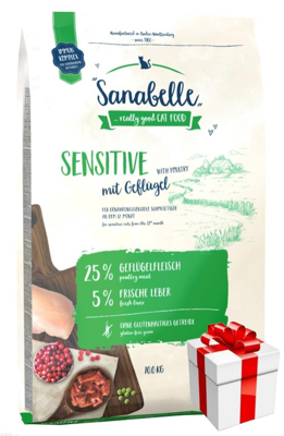 Sanabelle Sensitive Geflügel 10kg + überraschung für die Katze 
