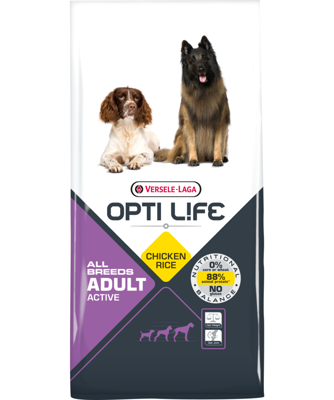 VERSELE-LAGA Opti Life Adult Active 12,5kg -  für aktive Hunde - mit Huhn - für alle Rassen